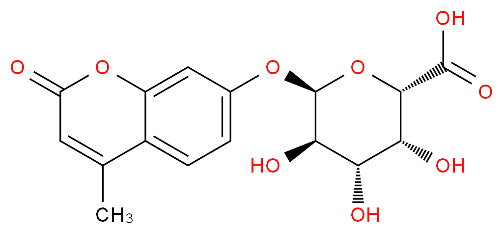 (2S,3R,4S,5R,6R)-3,4,5-trihydroxy-6-[(4-methyl-2-oxo-2H-chromen-7-yl)oxy]oxane-2-carboxylic acid_分子结构_CAS_67968-37-0