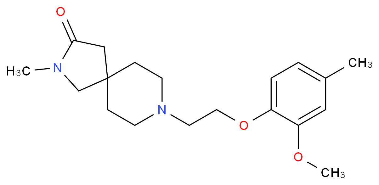 8-[2-(2-methoxy-4-methylphenoxy)ethyl]-2-methyl-2,8-diazaspiro[4.5]decan-3-one_分子结构_CAS_)