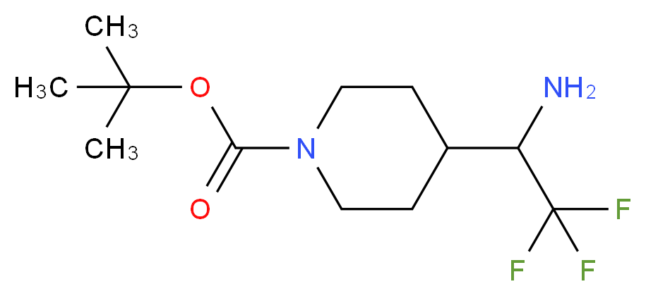 tert-Butyl 4-(2,2,2-trifluoro-1-aminoethyl)-piperidine-1-carboxylate_分子结构_CAS_1159982-64-5)