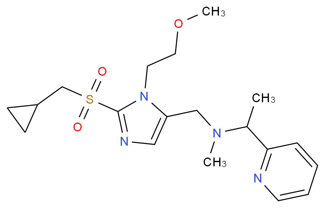 N-{[2-[(cyclopropylmethyl)sulfonyl]-1-(2-methoxyethyl)-1H-imidazol-5-yl]methyl}-N-methyl-1-(2-pyridinyl)ethanamine_分子结构_CAS_)