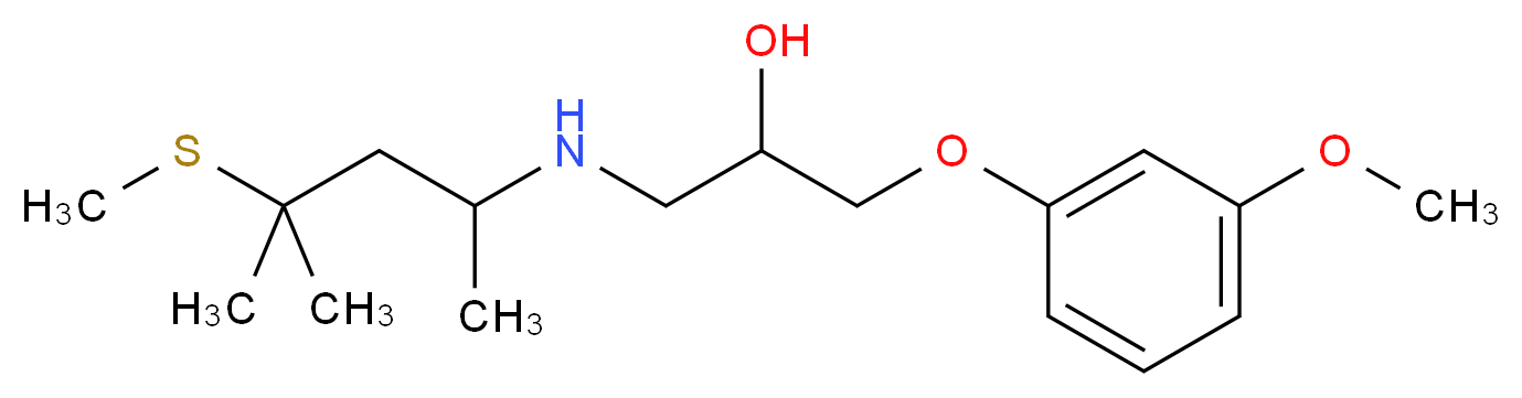 1-{[1,3-dimethyl-3-(methylthio)butyl]amino}-3-(3-methoxyphenoxy)-2-propanol_分子结构_CAS_)