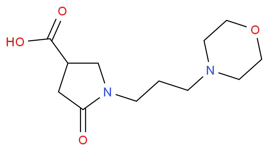 1-(3-Morpholin-4-yl-propyl)-5-oxo-pyrrolidine-3-carboxylic acid_分子结构_CAS_)