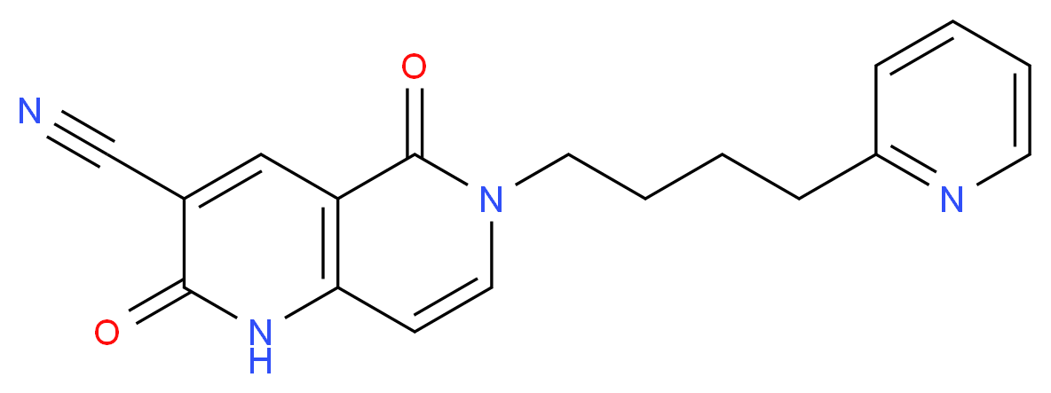 2,5-dioxo-6-(4-pyridin-2-ylbutyl)-1,2,5,6-tetrahydro-1,6-naphthyridine-3-carbonitrile_分子结构_CAS_)