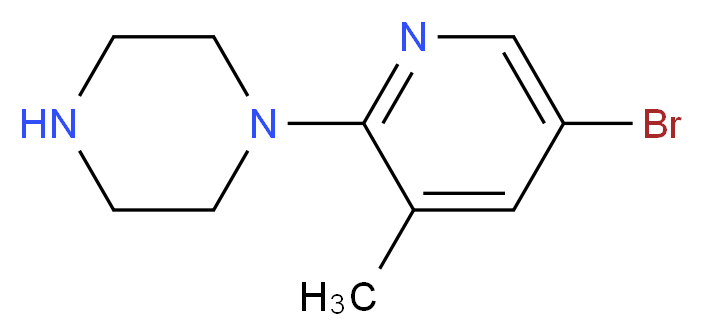 1-(5-bromo-3-methylpyridin-2-yl)piperazine_分子结构_CAS_944582-94-9