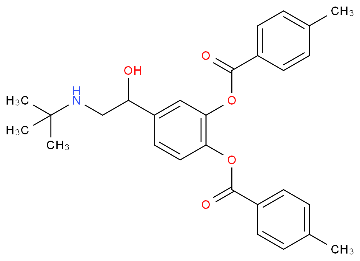 5-[2-(tert-butylamino)-1-hydroxyethyl]-2-(4-methylbenzoyloxy)phenyl 4-methylbenzoate_分子结构_CAS_30392-40-6