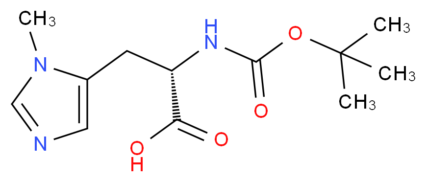 (2S)-2-{[(tert-butoxy)carbonyl]amino}-3-(1-methyl-1H-imidazol-5-yl)propanoic acid_分子结构_CAS_61070-22-2