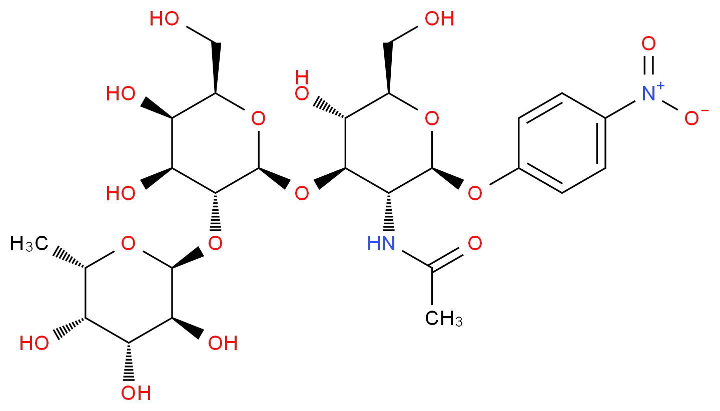 p-Nitrophenyl 2-Acetamido-2-deoxy-3-O-[2-O-α-L-fucopyranosyl)-β-D-galactopyranosyl]-β-D-glucopyranoside_分子结构_CAS_93496-53-8)