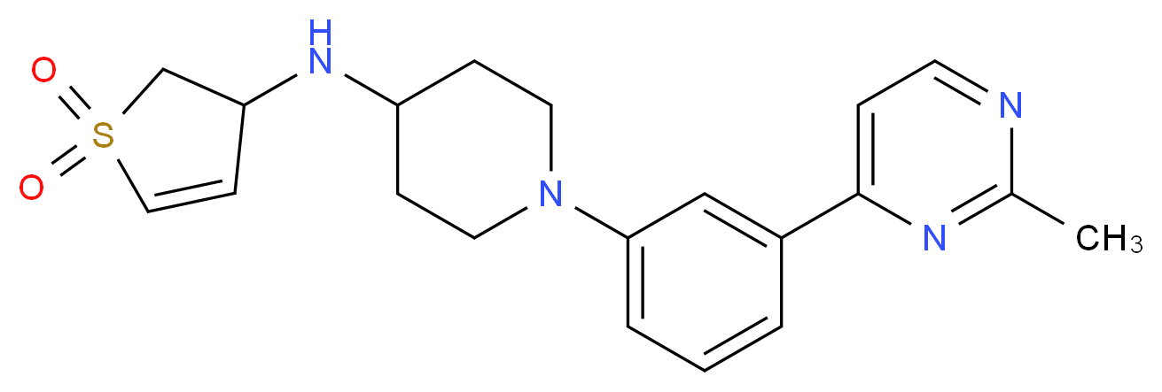 N-(1,1-dioxido-2,3-dihydro-3-thienyl)-1-[3-(2-methyl-4-pyrimidinyl)phenyl]-4-piperidinamine_分子结构_CAS_)
