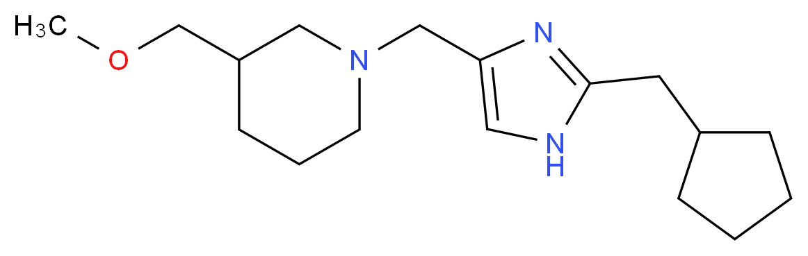 1-{[2-(cyclopentylmethyl)-1H-imidazol-4-yl]methyl}-3-(methoxymethyl)piperidine_分子结构_CAS_)