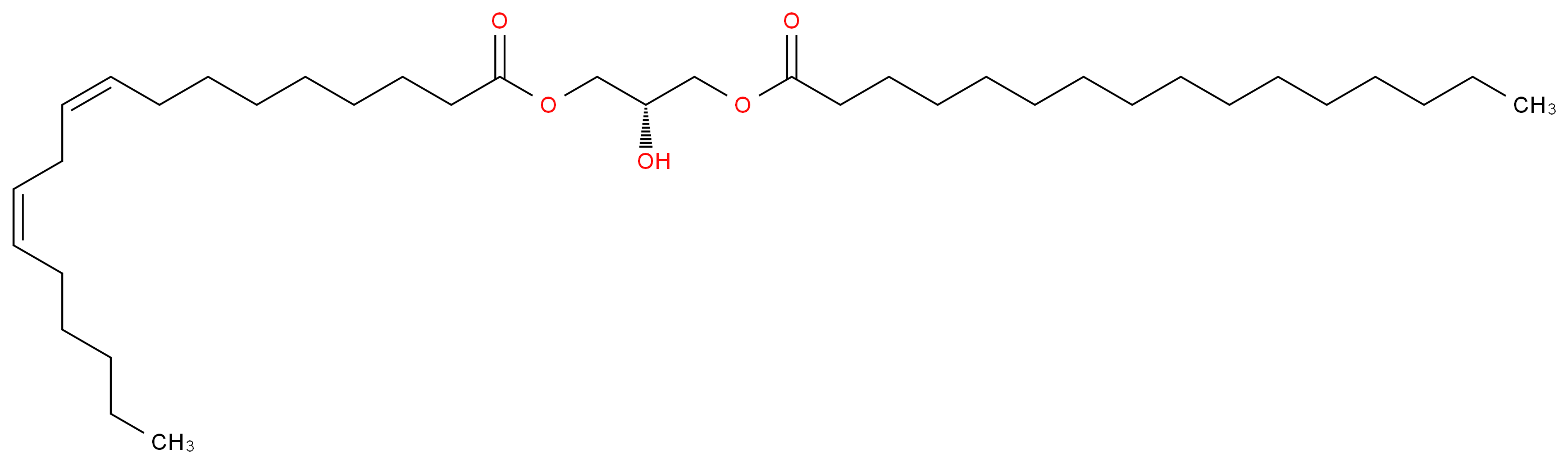 (2R)-3-(hexadecanoyloxy)-2-hydroxypropyl (9Z,12Z)-octadeca-9,12-dienoate_分子结构_CAS_99032-71-0