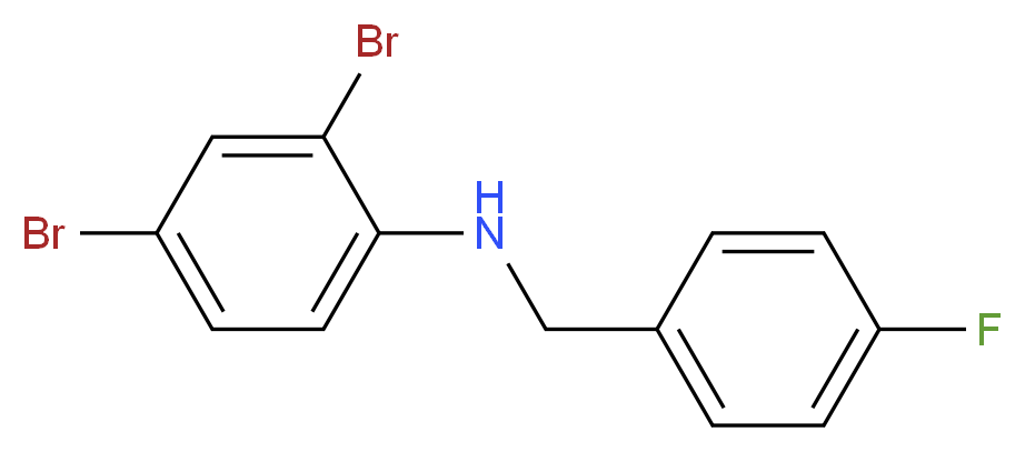 2,4-dibromo-N-[(4-fluorophenyl)methyl]aniline_分子结构_CAS_1152667-75-8