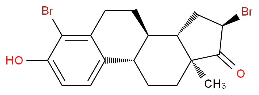 (1S,10R,11S,13R,15S)-6,13-dibromo-5-hydroxy-15-methyltetracyclo[8.7.0.0<sup>2</sup>,<sup>7</sup>.0<sup>1</sup><sup>1</sup>,<sup>1</sup><sup>5</sup>]heptadeca-2,4,6-trien-14-one_分子结构_CAS_81072-41-5