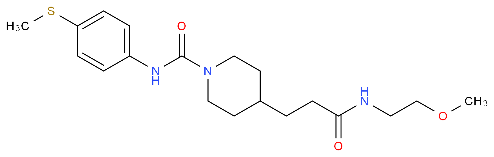 4-{3-[(2-methoxyethyl)amino]-3-oxopropyl}-N-[4-(methylthio)phenyl]-1-piperidinecarboxamide_分子结构_CAS_)