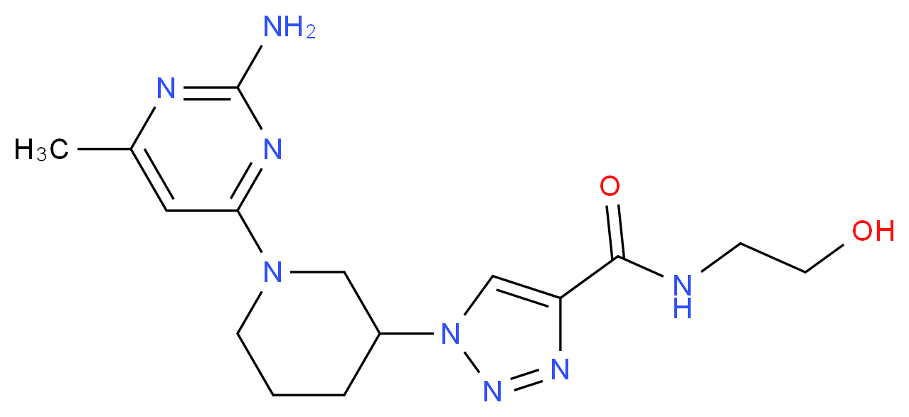 1-[1-(2-amino-6-methylpyrimidin-4-yl)piperidin-3-yl]-N-(2-hydroxyethyl)-1H-1,2,3-triazole-4-carboxamide_分子结构_CAS_)