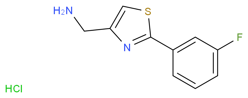 [2-(3-fluorophenyl)-1,3-thiazol-4-yl]methanamine hydrochloride_分子结构_CAS_1187928-33-1