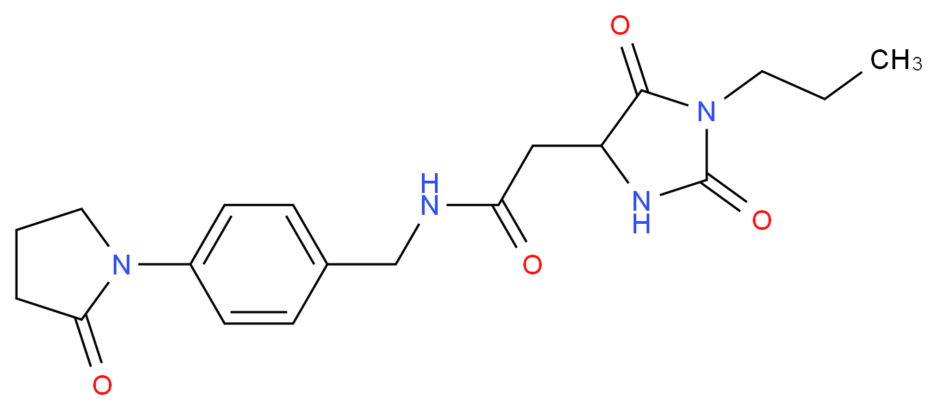2-(2,5-dioxo-1-propylimidazolidin-4-yl)-N-[4-(2-oxopyrrolidin-1-yl)benzyl]acetamide_分子结构_CAS_)