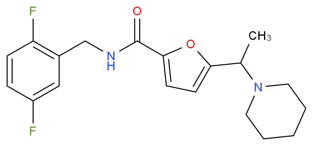 N-(2,5-difluorobenzyl)-5-(1-piperidin-1-ylethyl)-2-furamide_分子结构_CAS_)