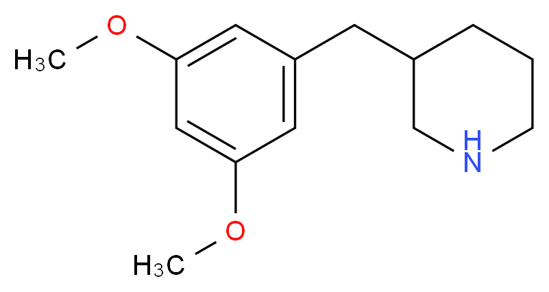 3-(3,5-Dimethoxybenzyl)piperidine_分子结构_CAS_)