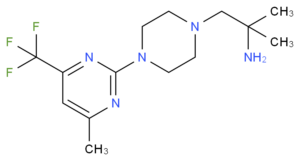 (1,1-dimethyl-2-{4-[4-methyl-6-(trifluoromethyl)-2-pyrimidinyl]-1-piperazinyl}ethyl)amine_分子结构_CAS_)
