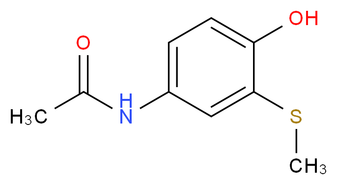 N-[4-hydroxy-3-(methylsulfanyl)phenyl]acetamide_分子结构_CAS_37398-23-5