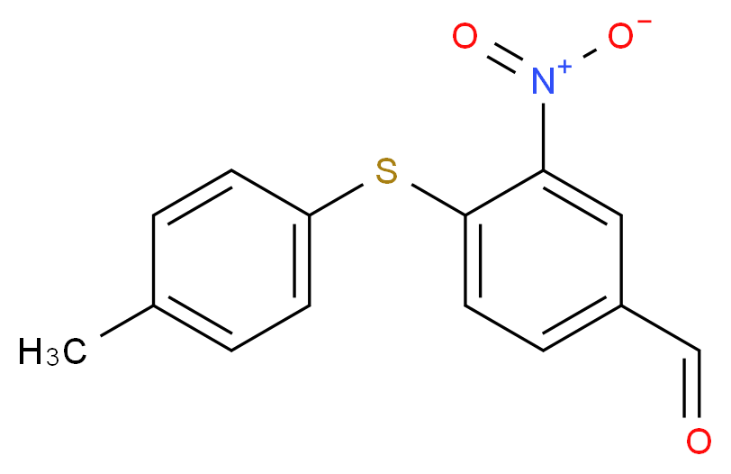 4-[(4-methylphenyl)sulfanyl]-3-nitrobenzaldehyde_分子结构_CAS_270262-89-0