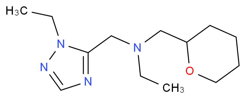 N-[(1-ethyl-1H-1,2,4-triazol-5-yl)methyl]-N-(tetrahydro-2H-pyran-2-ylmethyl)ethanamine_分子结构_CAS_)