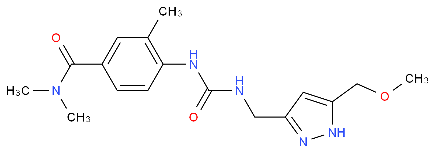 4-{[({[5-(methoxymethyl)-1H-pyrazol-3-yl]methyl}amino)carbonyl]amino}-N,N,3-trimethylbenzamide_分子结构_CAS_)