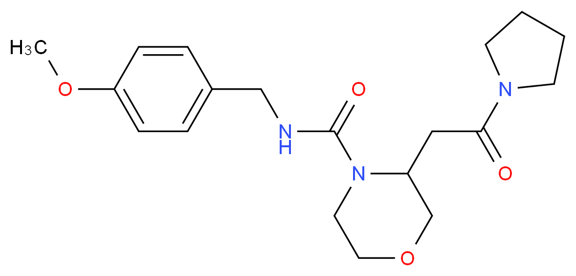 N-(4-methoxybenzyl)-3-[2-oxo-2-(1-pyrrolidinyl)ethyl]-4-morpholinecarboxamide_分子结构_CAS_)