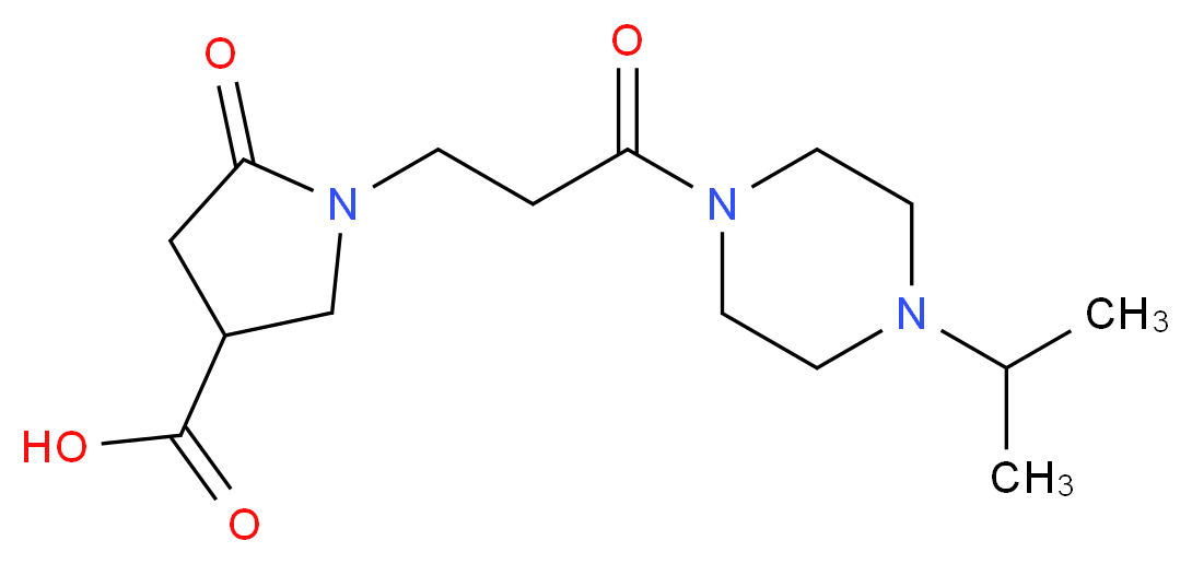1-[3-(4-isopropylpiperazin-1-yl)-3-oxopropyl]-5-oxopyrrolidine-3-carboxylic acid_分子结构_CAS_)