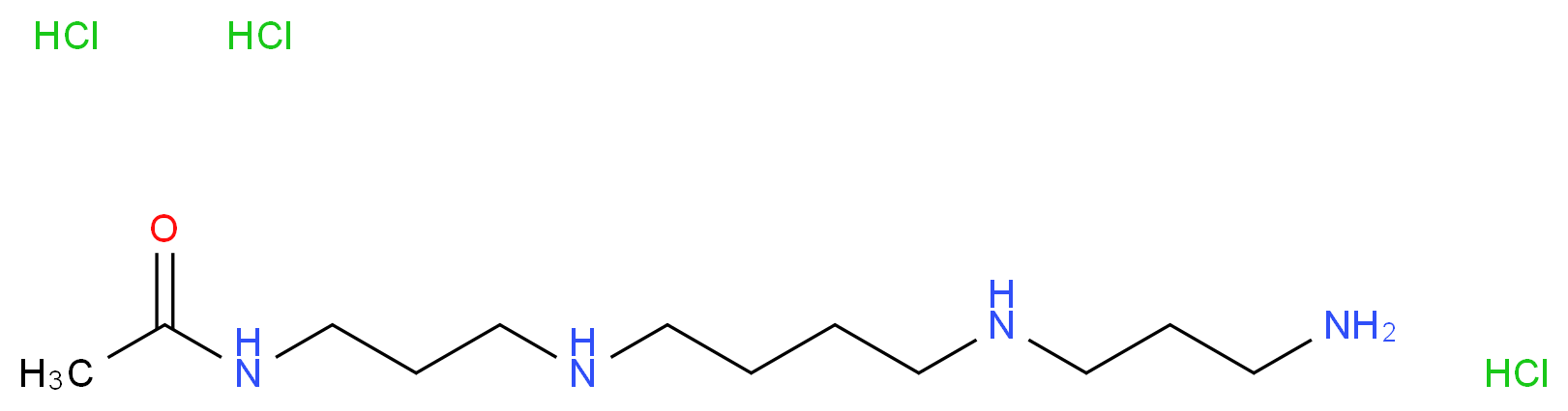 N-[3-({4-[(3-aminopropyl)amino]butyl}amino)propyl]acetamide trihydrochloride_分子结构_CAS_77928-70-2