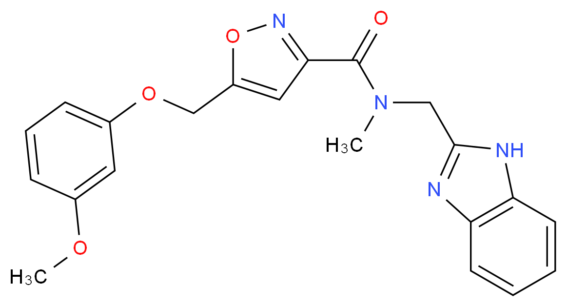 N-(1H-benzimidazol-2-ylmethyl)-5-[(3-methoxyphenoxy)methyl]-N-methyl-3-isoxazolecarboxamide_分子结构_CAS_)