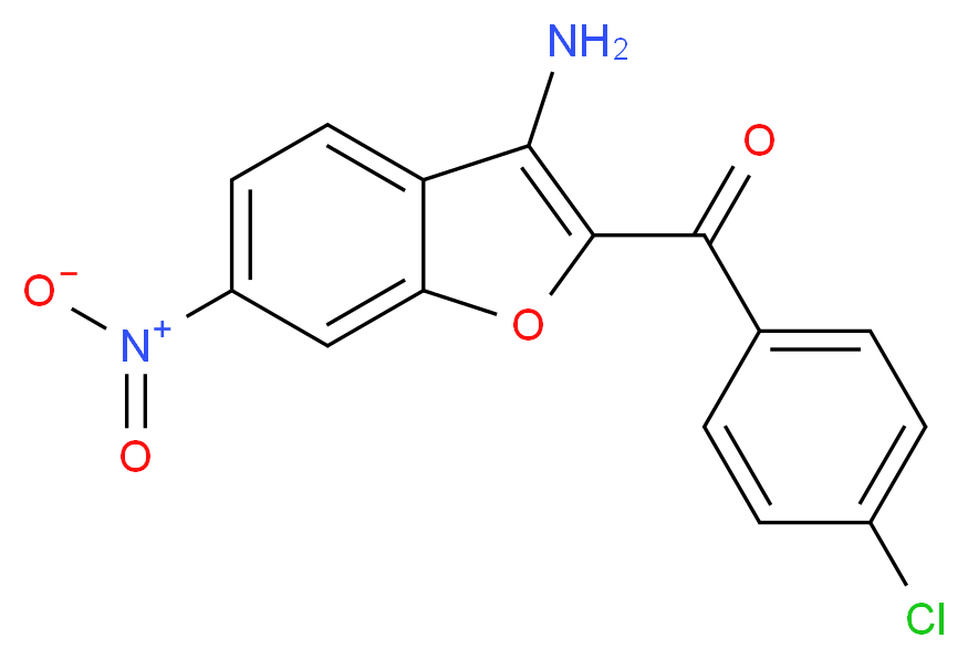 3-氨基-2-(4-氯苯酰)-6-硝基苯并呋喃_分子结构_CAS_351003-28-6)