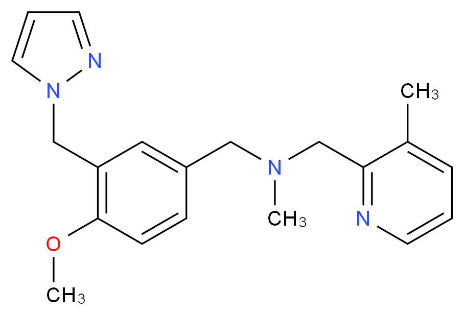 1-[4-methoxy-3-(1H-pyrazol-1-ylmethyl)phenyl]-N-methyl-N-[(3-methylpyridin-2-yl)methyl]methanamine_分子结构_CAS_)