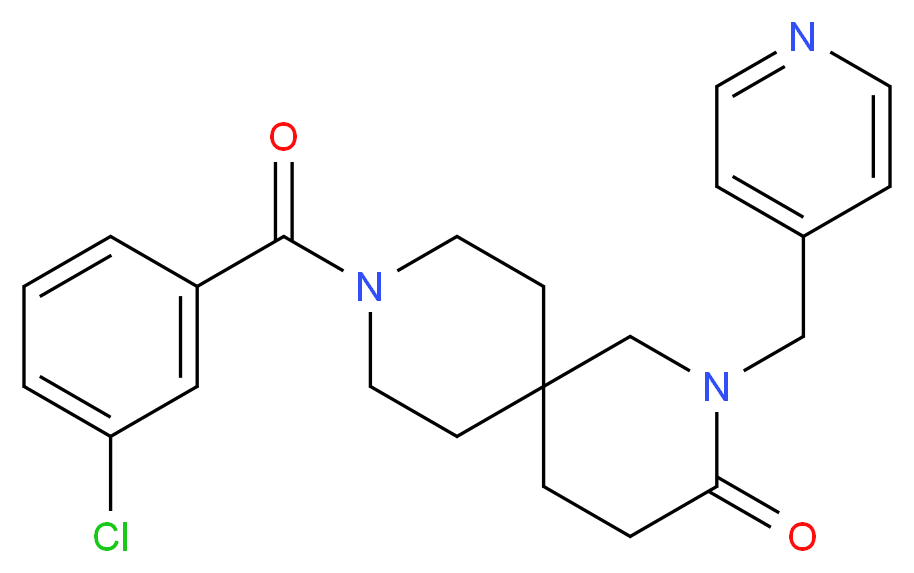 9-(3-chlorobenzoyl)-2-(pyridin-4-ylmethyl)-2,9-diazaspiro[5.5]undecan-3-one_分子结构_CAS_)