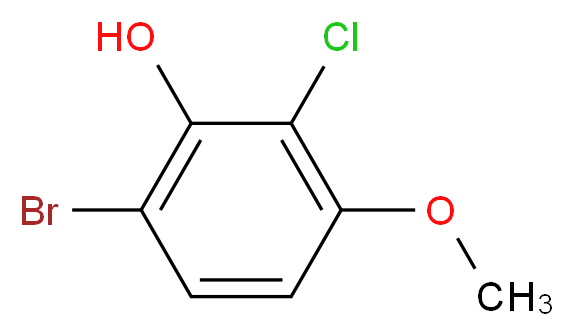 6-Bromo-2-chloro-3-methoxyphenol_分子结构_CAS_1228957-06-9)