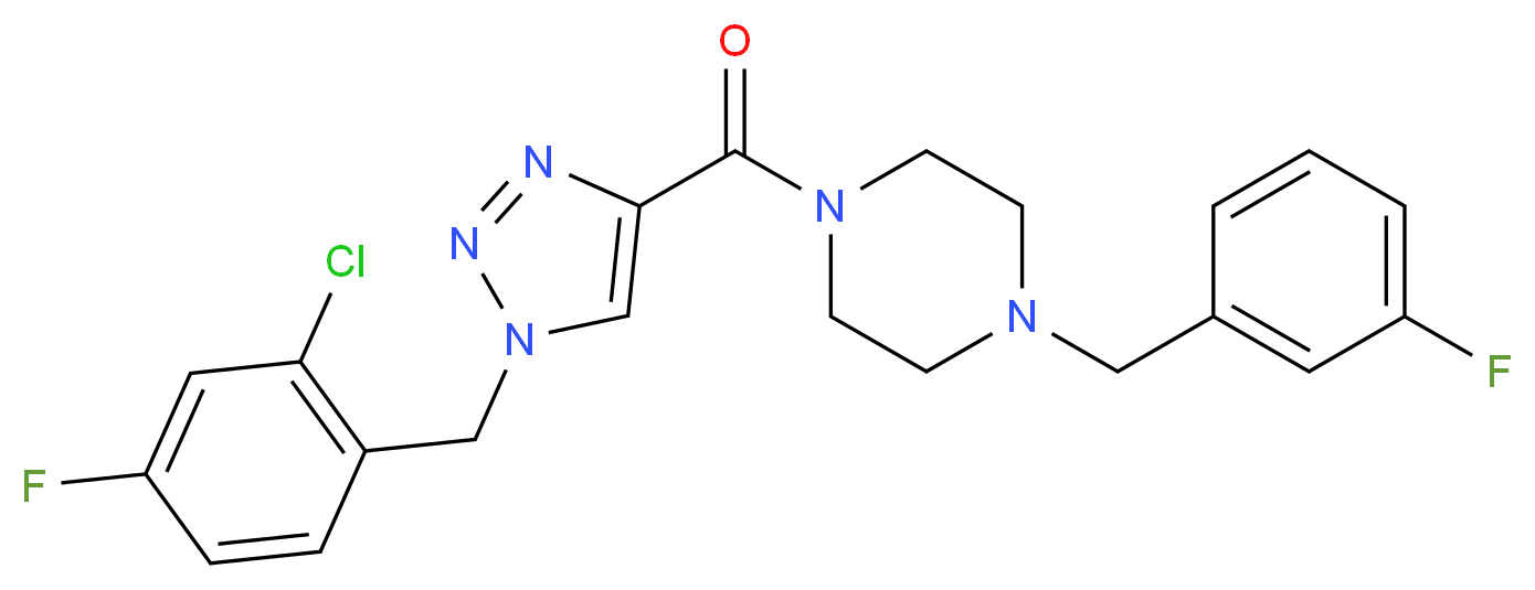 1-{[1-(2-chloro-4-fluorobenzyl)-1H-1,2,3-triazol-4-yl]carbonyl}-4-(3-fluorobenzyl)piperazine_分子结构_CAS_)