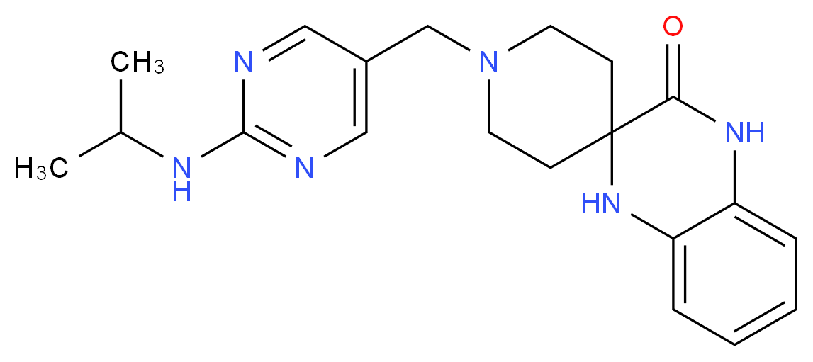 1-{[2-(isopropylamino)-5-pyrimidinyl]methyl}-1',4'-dihydro-3'H-spiro[piperidine-4,2'-quinoxalin]-3'-one_分子结构_CAS_)