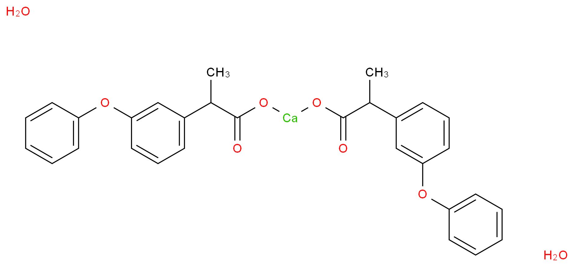 2-(3-Phenoxyphenyl)propanoic acid calcium salt dihydrate_分子结构_CAS_53746-45-5)