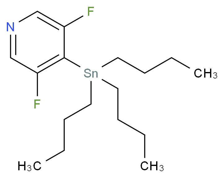 3,5-difluoro-4-(tributylstannyl)pyridine_分子结构_CAS_765916-82-3