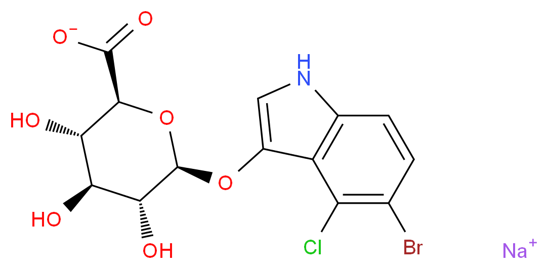 5-Bromo-4-chloro-3-indolyl β-D-glucuronide sodium salt_分子结构_CAS_129541-41-9)