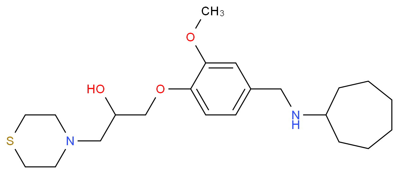 1-{4-[(cycloheptylamino)methyl]-2-methoxyphenoxy}-3-(4-thiomorpholinyl)-2-propanol_分子结构_CAS_)