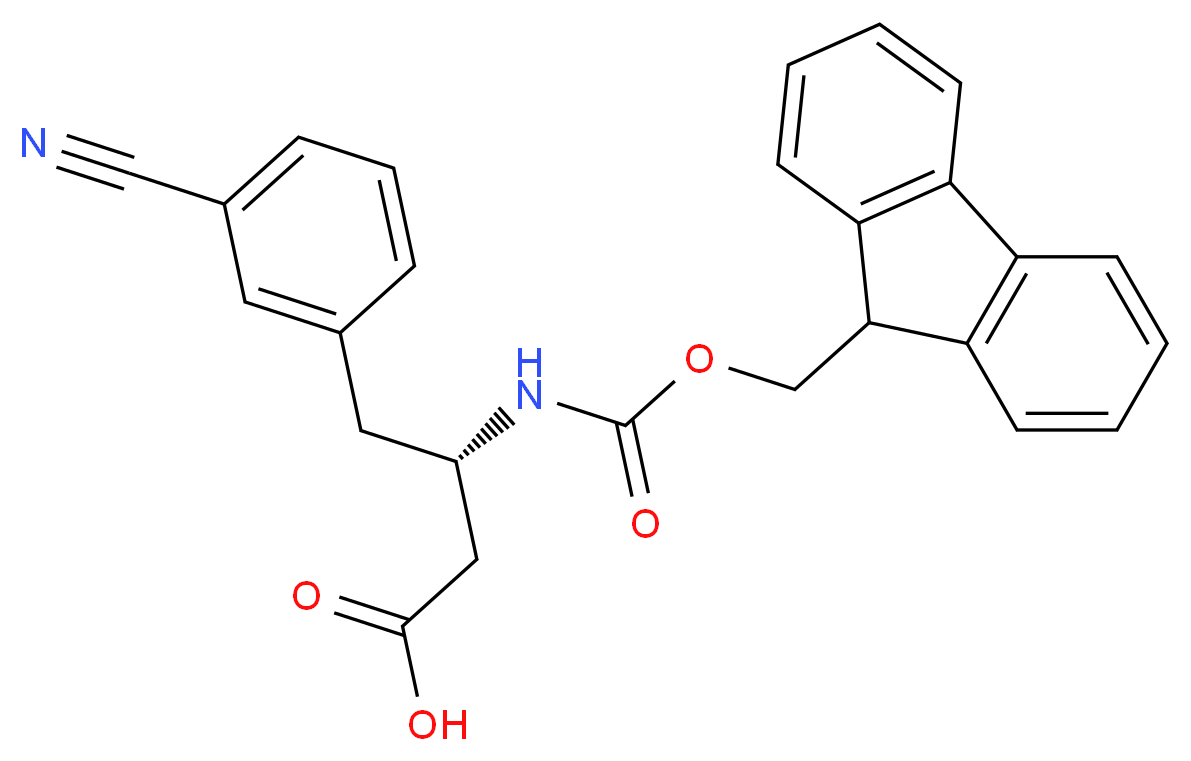 (3S)-4-(3-cyanophenyl)-3-{[(9H-fluoren-9-ylmethoxy)carbonyl]amino}butanoic acid_分子结构_CAS_270065-87-7