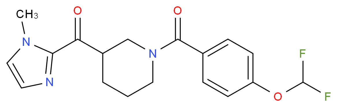 {1-[4-(difluoromethoxy)benzoyl]-3-piperidinyl}(1-methyl-1H-imidazol-2-yl)methanone_分子结构_CAS_)