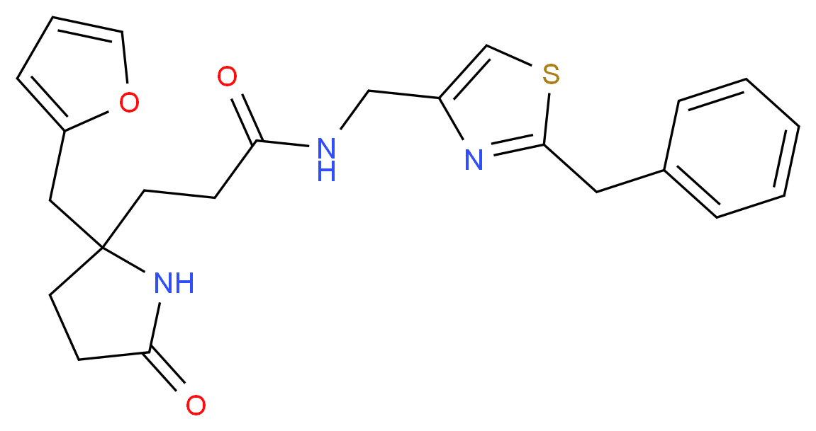 N-[(2-benzyl-1,3-thiazol-4-yl)methyl]-3-[2-(2-furylmethyl)-5-oxo-2-pyrrolidinyl]propanamide_分子结构_CAS_)