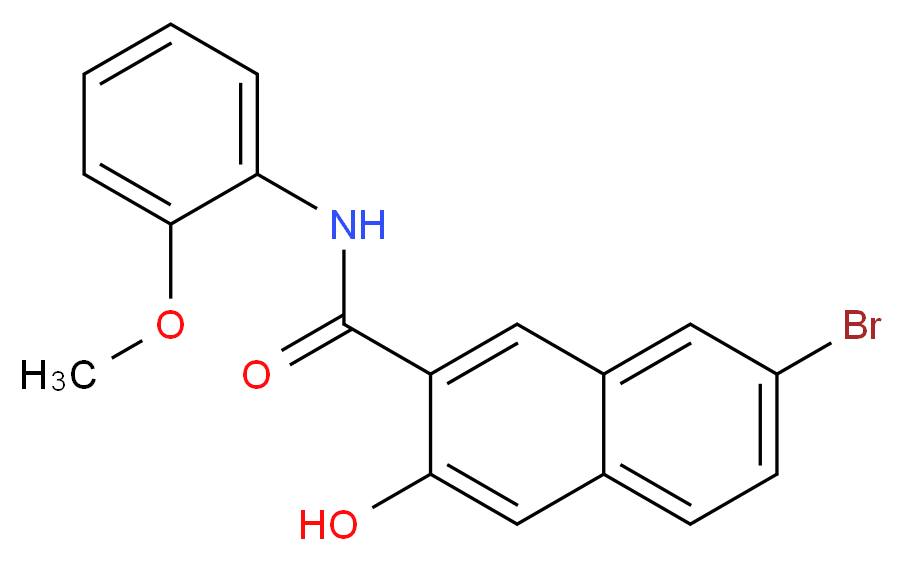 7-bromo-3-hydroxy-N-(2-methoxyphenyl)naphthalene-2-carboxamide_分子结构_CAS_1237-75-8