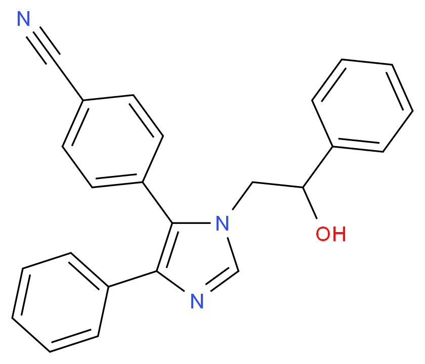 4-[1-(2-hydroxy-2-phenylethyl)-4-phenyl-1H-imidazol-5-yl]benzonitrile_分子结构_CAS_)
