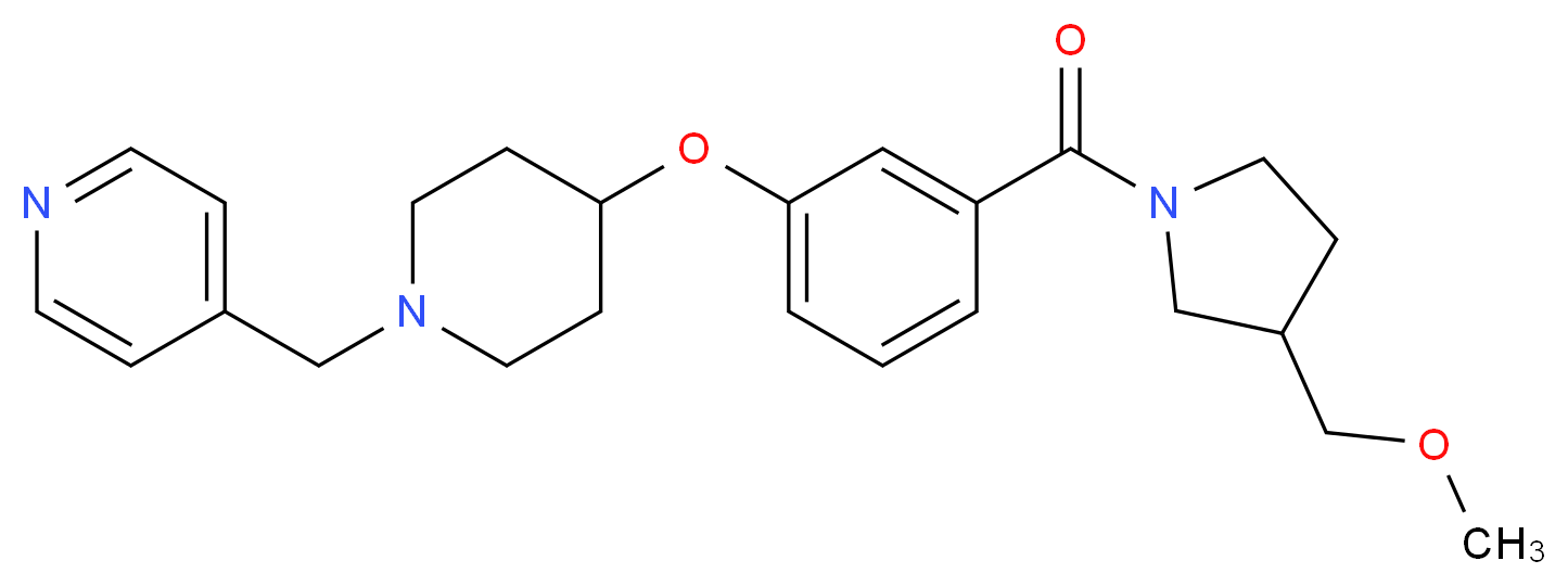 4-{[4-(3-{[3-(methoxymethyl)-1-pyrrolidinyl]carbonyl}phenoxy)-1-piperidinyl]methyl}pyridine_分子结构_CAS_)