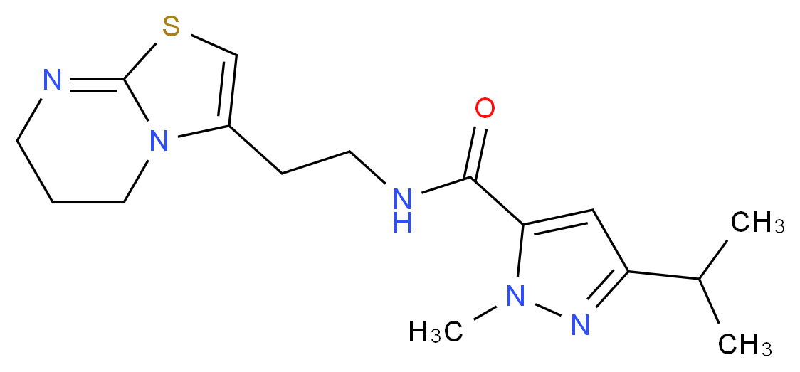 N-[2-(6,7-dihydro-5H-[1,3]thiazolo[3,2-a]pyrimidin-3-yl)ethyl]-3-isopropyl-1-methyl-1H-pyrazole-5-carboxamide_分子结构_CAS_)