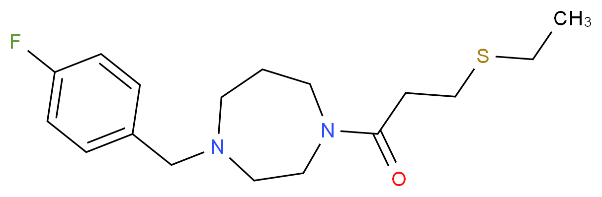 1-[3-(ethylthio)propanoyl]-4-(4-fluorobenzyl)-1,4-diazepane_分子结构_CAS_)