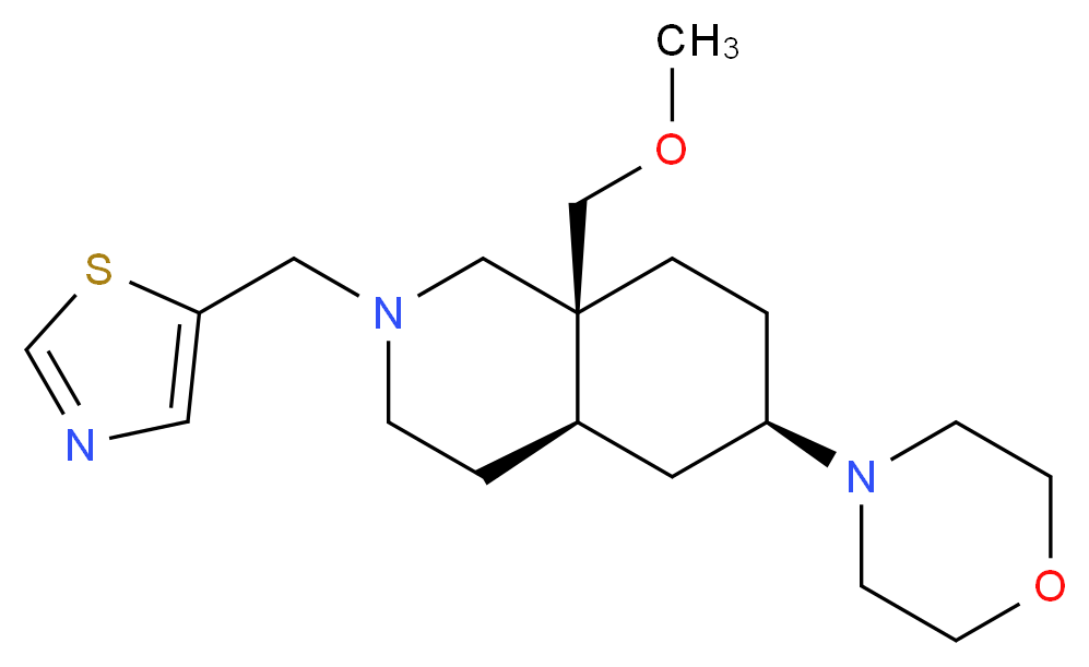 (4aR*,6R*,8aS*)-8a-(methoxymethyl)-6-morpholin-4-yl-2-(1,3-thiazol-5-ylmethyl)decahydroisoquinoline_分子结构_CAS_)